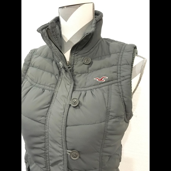 Hollister Puffer Vest -Soft Shell Gray -Size M - Picture 2 of 7